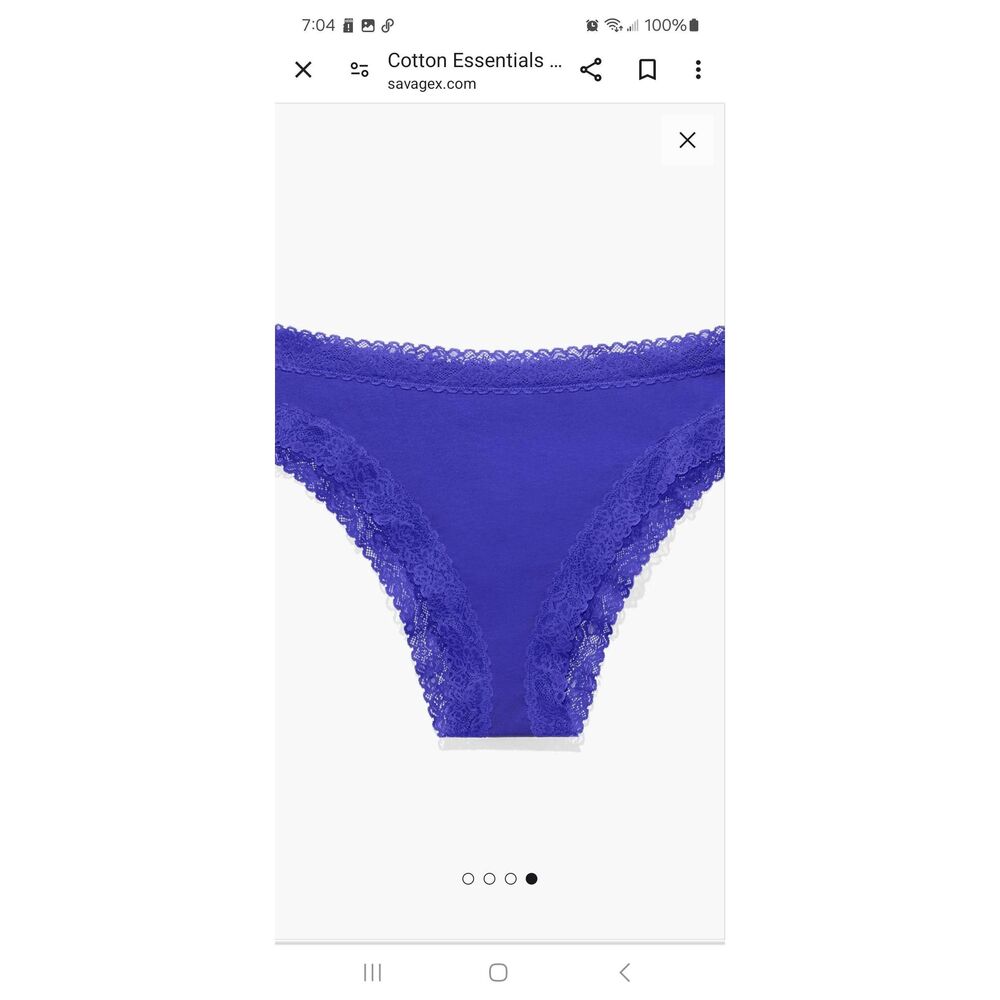 New 2X Savage X Fenty Taboo Blue Cotton Essentials Cheeky Panties Panties NWT